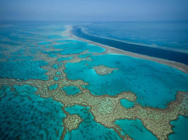 Aerial View Great Barrier Reef Queensland Australia Scenic Flight Airlie — Stock Photo, Image