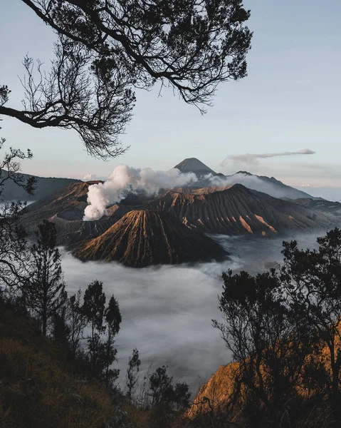 Hermoso Amanecer Monte Bromo Volcán Activo Parque Nacional Bromo Tengger — Foto de Stock