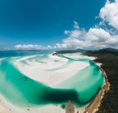 Whitehaven Sahili 'nin hava aracı görüntüsü Whitehaven Pazar günleri, Queensland, Avustralya. Fotoğraf Avustralya 'da çekildi