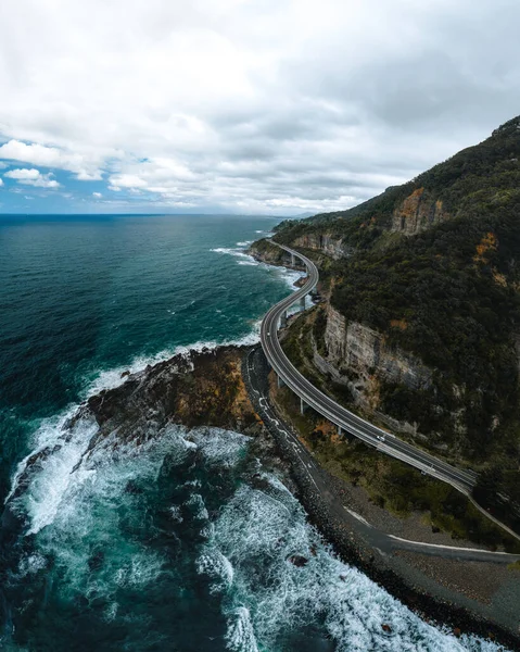 Aerial View Sea Cliff Bridge Wollongong Illawarra Dél Wales — Stock Fotó
