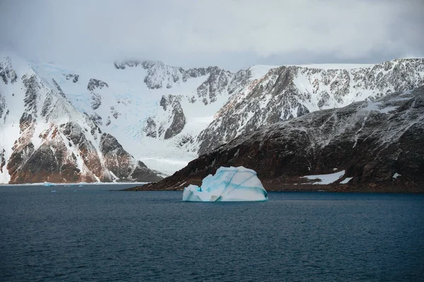 氷河と南極と南極の緑地の氷山 地球温暖化と気候変動の概念 Icefjord IlulissatとUshuaia — ストック写真