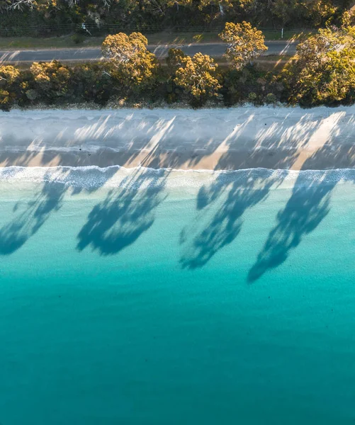 Drone Birdseye View Adventure Bay Tasmania Australia Blue Water Shadows — Stock Photo, Image