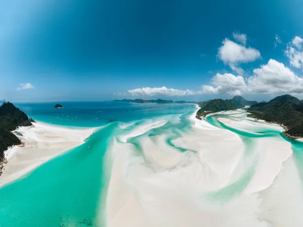 Air Drone Pemandangan Whitehaven Beach Whitsundays Queensland Australia Foto Diambil — Stok Foto