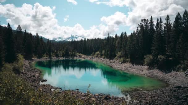 Timelapse Green Lake Jasper Ulusal Parkı Kanada Yaz Aylarında Banff — Stok video