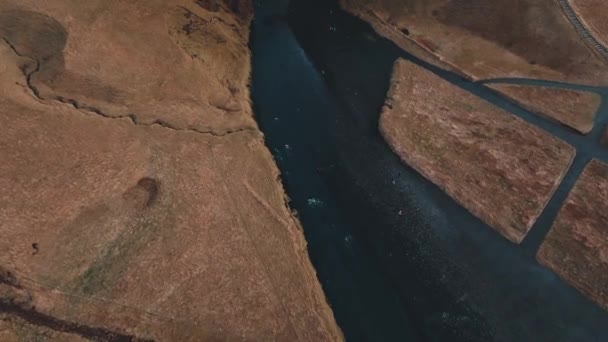 Aerial Drone Felvételek Izlandi Vízesés Skogafoss Izlandon Közel Skogar Háttérképek — Stock videók