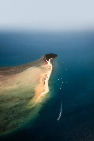 Letecký Pohled Strukturu Korálových Útesů Great Barrier Reef Svatodušních Dnech — Stock fotografie