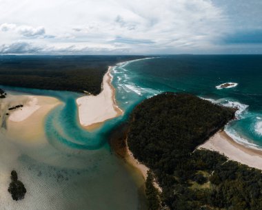 Günbatımında Narrawallee Inlet, Ulladulla, Güney Sahili, Avustralya, Yeni Güney Galler