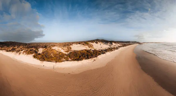 Aerial Drone View One Mile Beach Sunrise Sunset Sand Dunes — Stock Photo, Image