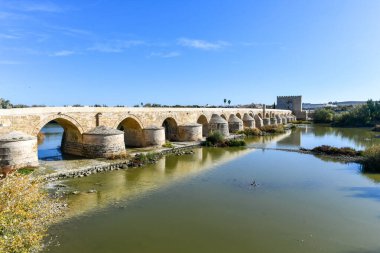 İspanya 'nın Cordoba kentindeki Guadalquivir nehri boyunca uzanan taş bir köprü..