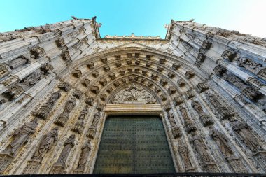 Seville Katedrali Gotik Mimarisi Cephesi Sevilla, İspanya.