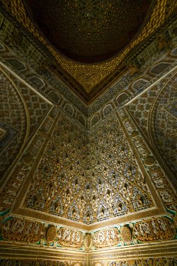 Seville, Spain - Dec 8, 2021: The Royal Alcazar of Seville in Spain. It is the oldest royal palace still in use in Europe.