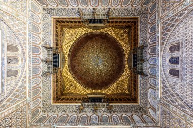 Seville, Spain - Dec 8, 2021: The Royal Alcazar of Seville in Spain. It is the oldest royal palace still in use in Europe.