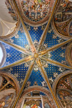 Toledo, Spain - Dec 10, 2021: Interior of the Santa Iglesia Catedral Primada de Toledo Roman Catholic church and The Primate Cathedral of Saint Mary in Spain.