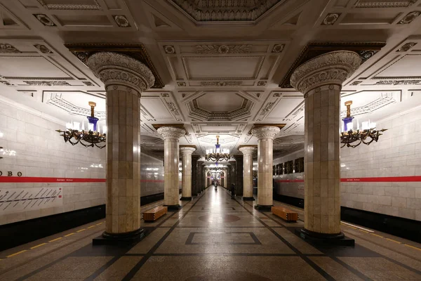 San Petersburgo Rusia 2021 Hermoso Interior Estación Metro Avtovo San —  Fotos de Stock