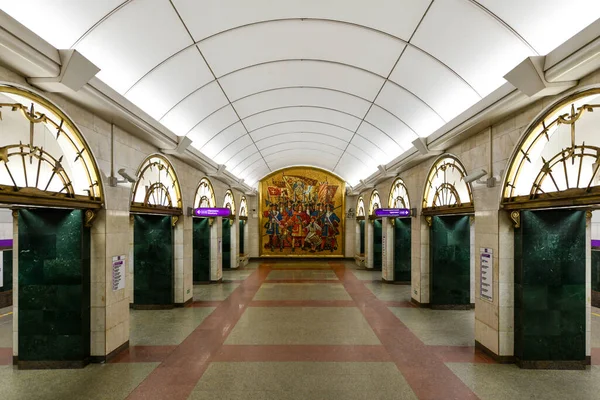 São Petersburgo Rússia Dezembro 2021 Interior Estação Metro Zvenigorodskaya — Fotografia de Stock