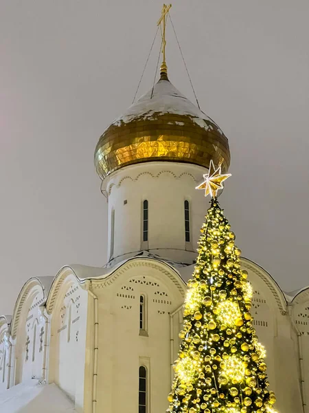 Gamla Troende Kyrkan Sankt Nikolaus Undergöraren Tverskaja Zastava Moskva Ryssland — Stockfoto