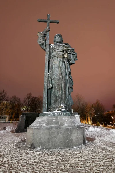 Moskova Rusya Ocak 2022 Borovitskaya Meydanı Soğuk Kış Gecesinde Büyük — Stok fotoğraf