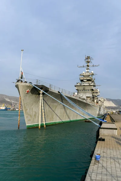 Křižník Michail Kutuzov Slavná Památka Novorossiysk Rusko Válečná Loď Teď — Stock fotografie
