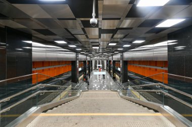 Moskova, Rusya - 26 Ocak 2023: Moskova, Rusya 'daki Prospekt Vernadskogo Metro İstasyonu.
