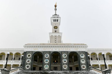 Moskova, Rusya 'daki Kuzey Nehri Terminali' ne bakın. Terminal 1937 'de inşa edildi..