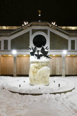 Moskova, Rusya - 22 Ocak 2022: Moskova, Rusya 'daki Kuzey Nehri Terminali' ne bakın. Terminal 1937 'de inşa edildi..