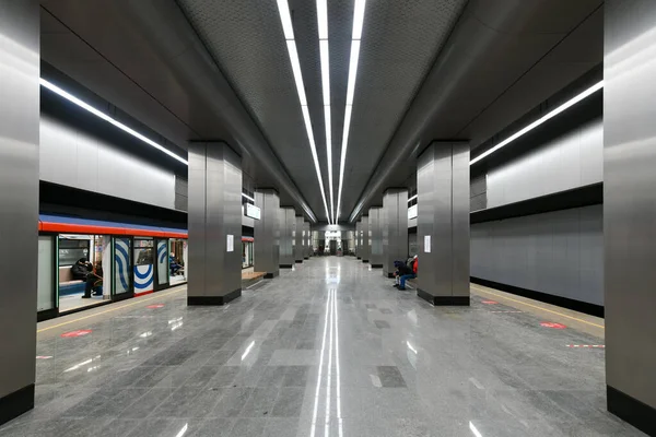 Moscova Rusia Ianuarie 2023 Stația Metrou Narodnoye Opolcheniye Din Moscova — Fotografie, imagine de stoc