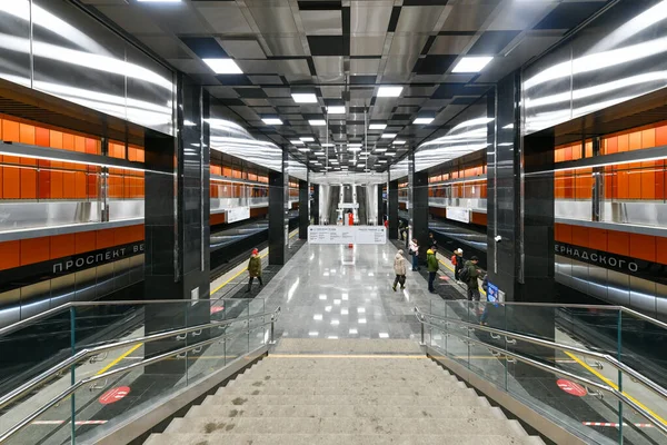 Μόσχα Ρωσία Ιανουαρίου 2023 Σταθμός Μετρό Prospekt Vernadskogo Στη Μόσχα — Φωτογραφία Αρχείου