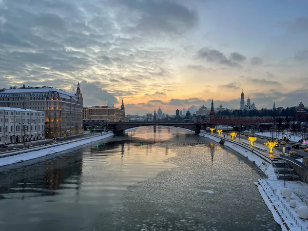 Winterpanorama Auf Die Moskwa Moskau Russland — Stockfoto