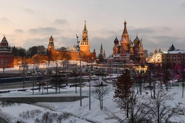 Вид Красную Площадь Парка Зарядье Москве Зимой — стоковое фото