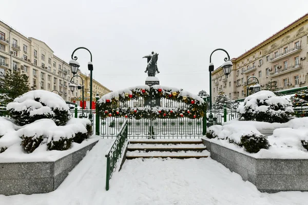 Moskau Russland Januar 2022 Statue Von Juri Dolgorukij Der Twerskaja — Stockfoto