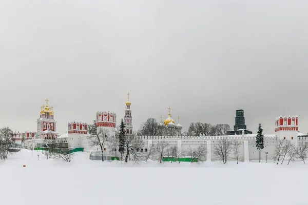 Novodevichy Convent Unesco World Heritage Site Moscow Russia Winter Day — Stock Photo, Image