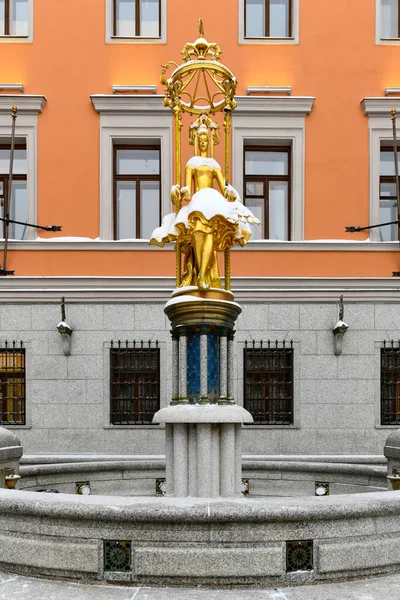 Moscow Russia Jan 2022 Fountain Princess Turandot Vakhtangov Theater Building — Stock Photo, Image