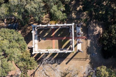 Eski Sheldon Kilisesi 'nin kalıntıları. Güney Carolina, Yemassee yakınlarındaki Beaufort County' nin kuzeyinde tarihi bir yerde..
