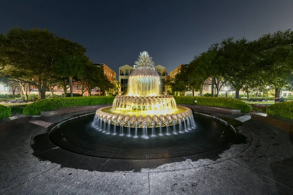 Pineapple Fountain Titik Fokus Dari Charleston Waterfront Park South Carolina — Stok Foto