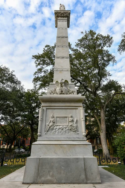 Savannah Şubat 2022 General Casimir Pulaski Anıtı Cenazesinin Yerini Gösteriyor — Stok fotoğraf