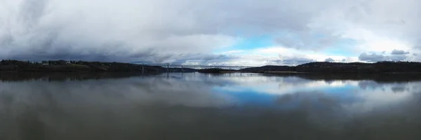 Widok Lotu Ptaka Most Rip Van Winkle Łączący Rzekę Hudson — Zdjęcie stockowe