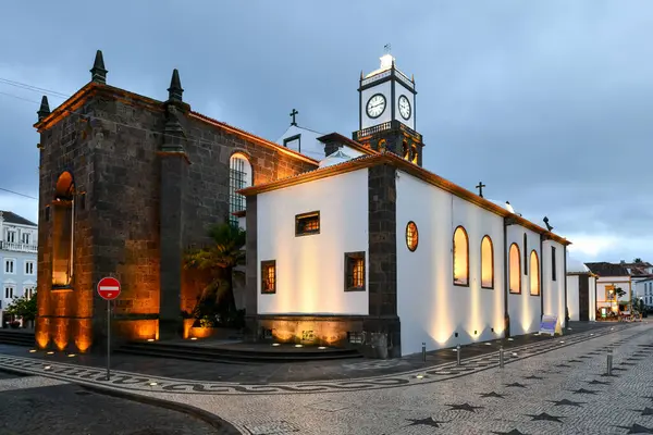 Kerk Sebastian Igreja Matriz Sao Sebastio Ponta Delgada Miguel Azoren — Stockfoto