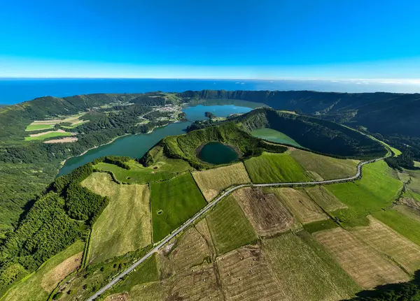 Der Blick Vom Miradouro Vista Rei Aussichtspunkt Über Die Seen — Stockfoto