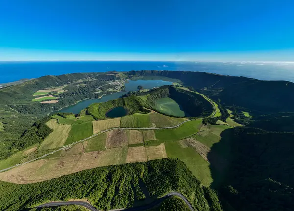 Portekiz Azores Kentindeki Sao Miguel Adasındaki Sete Cidades Gölleri Üzerindeki — Stok fotoğraf