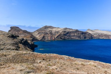 Portekiz 'in Madeira adasının en doğusundaki Point of Saint Lawrence (Ponta de Sao Lourenco) manzarası.