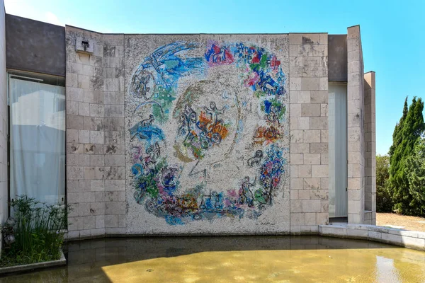 Niza Francia Julio 2022 Mosaico Marc Chagall Jardín Del Museo Imagen de stock