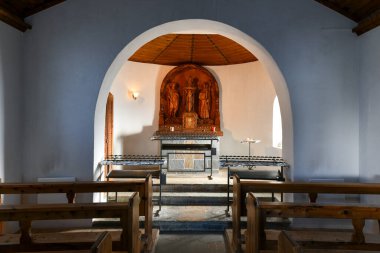 Valais, İsviçre - 8 Ağustos 2022: Gornergrat, Valais, İsviçre 'deki Bernhard von Aosta Şapeli