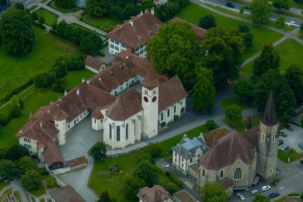 Interlaken Castle Church Schlosskirche Интерлакен Швейцария Лицензионные Стоковые Фото