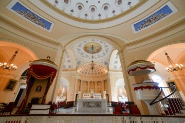 Baltimore, Maryland - 11 Eylül 2022: Rotunda and Latrobe 'un Baltimore Bazilikası, Maryland.