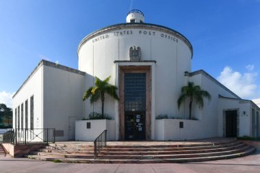 Miami, Florida - 24 Kasım 2022: Miami Beach, Washington 'daki Art Deco ABD Postanesi.