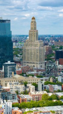 New York 'ta Brooklyn şehir merkezinin gökyüzü manzarası.