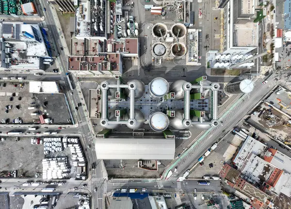 Яйца Реактора Станции Очистки Сточных Вод Ньютаун Крик Гринпоинте Бруклин Стоковое Изображение