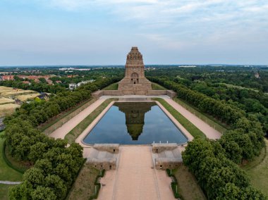 Panoramic view over the city of Leipzig with the Monument to the Battle of the Nations in Leipzig, Saxony, Germany clipart
