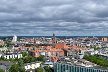 Leipzig, Saksonya 'daki New Town Hall' dan Skyline Şehri, Almanya Hannover, Almanya