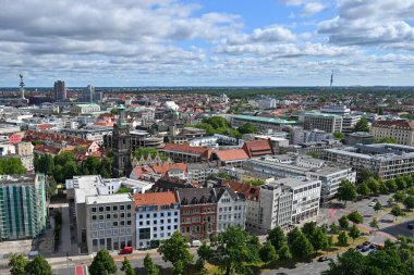 Leipzig, Saksonya 'daki New Town Hall' dan Skyline Şehri, Almanya Hannover, Almanya